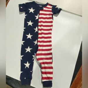Patriotic Stars and Stripes Kids One Piece Pajama